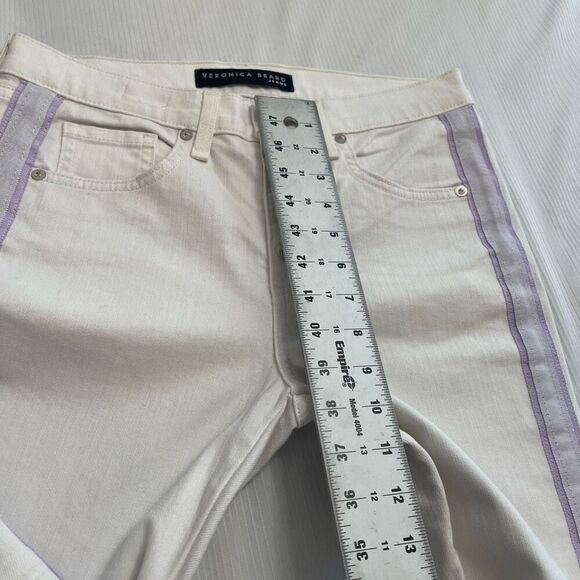 Veronica Beard Carolyn 10” Baby Boot White Denim Jeans Size 26 - Picture 5 of 12